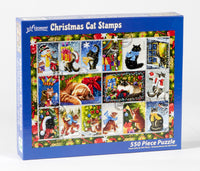 Christmas Cat Stamps Jigsaw Puzzle 550 Piece