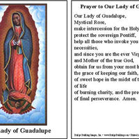 Our Lady Guadalupe Prayer Card
