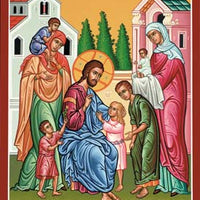 Christ & the Children Holy Card