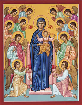 Our Lady Queen of Angels Holy Card