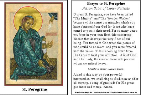 St. Peregrine Prayer Card