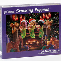 Stocking Puppies Kid's Jigsaw Puzzle 100 Piece