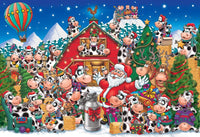 Christmas Cow Party Jigsaw Puzzle 100 Piece
