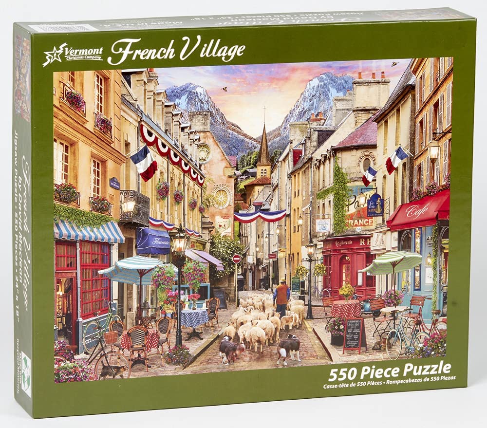 French Village Jigsaw Puzzle 550 Piece| Bridge Building Images