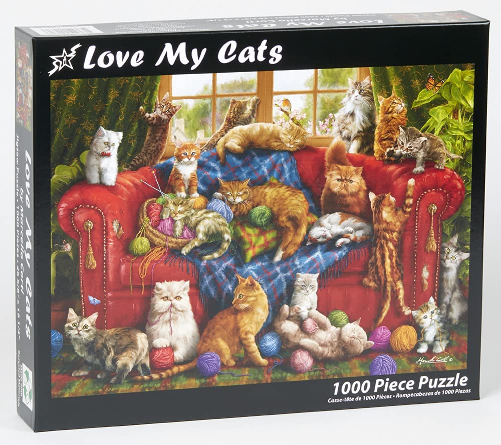 Cat Bookshelf Jigsaw Puzzle 1000 Piece