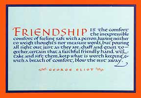 Friendship Script Note Card