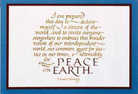 Peace on Earth Script Note Card