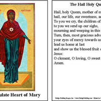 Immaculate Heart Mary Prayer Card