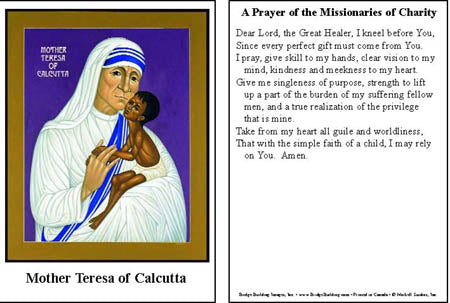 Mother Teresa Prayer Card