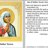 Mother Teresa Prayer Card