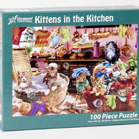 Kittens in the Kitchen Jigsaw Puzzle 100 Piece