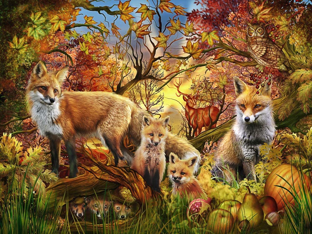 Autumn Foxes Jigsaw Puzzle 550 Piece