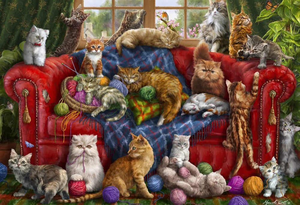 Couch Cats Jigsaw Puzzle 100 Piece